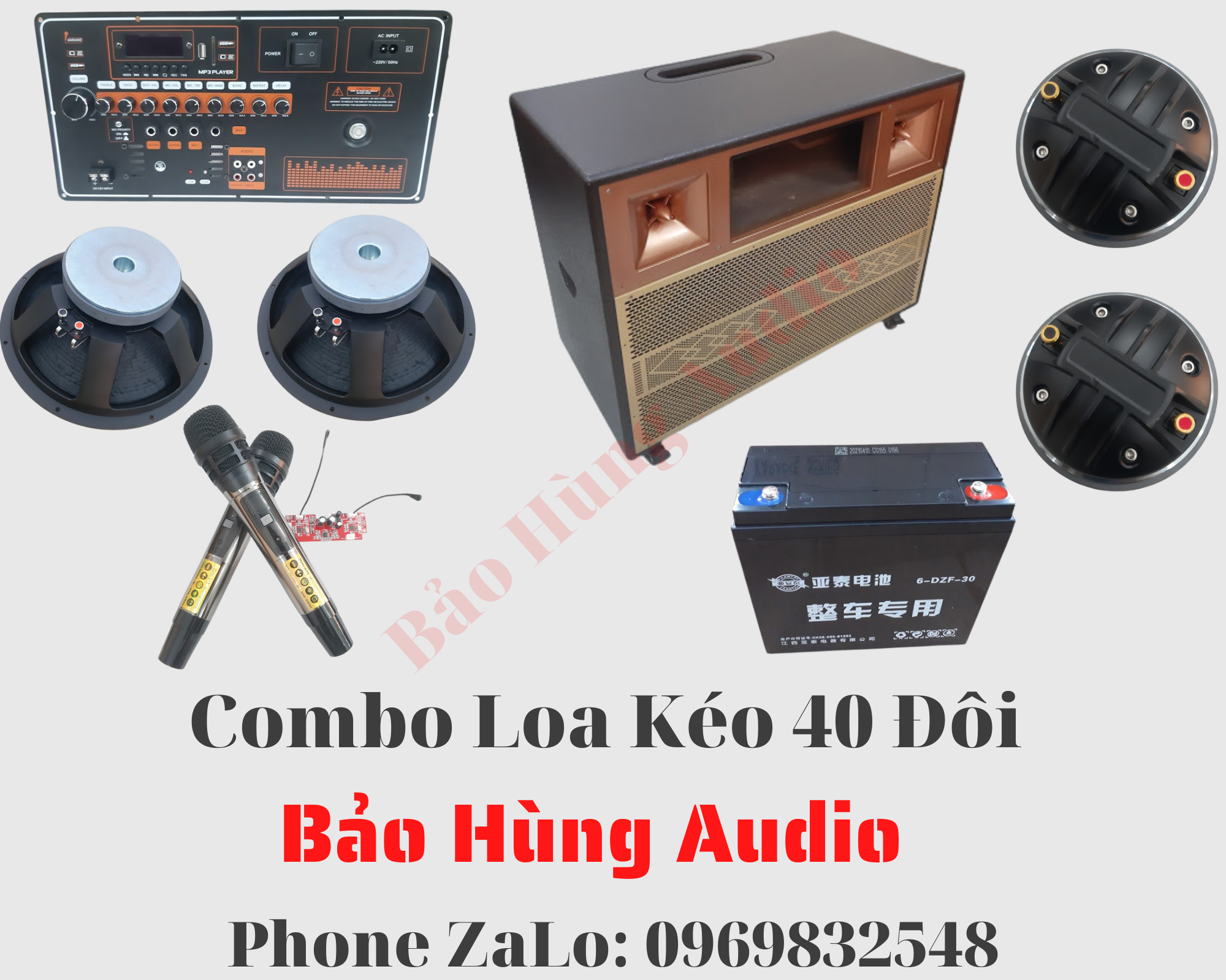 Combo đủ bộ loa kéo 40 đôi ngang cao cấp.