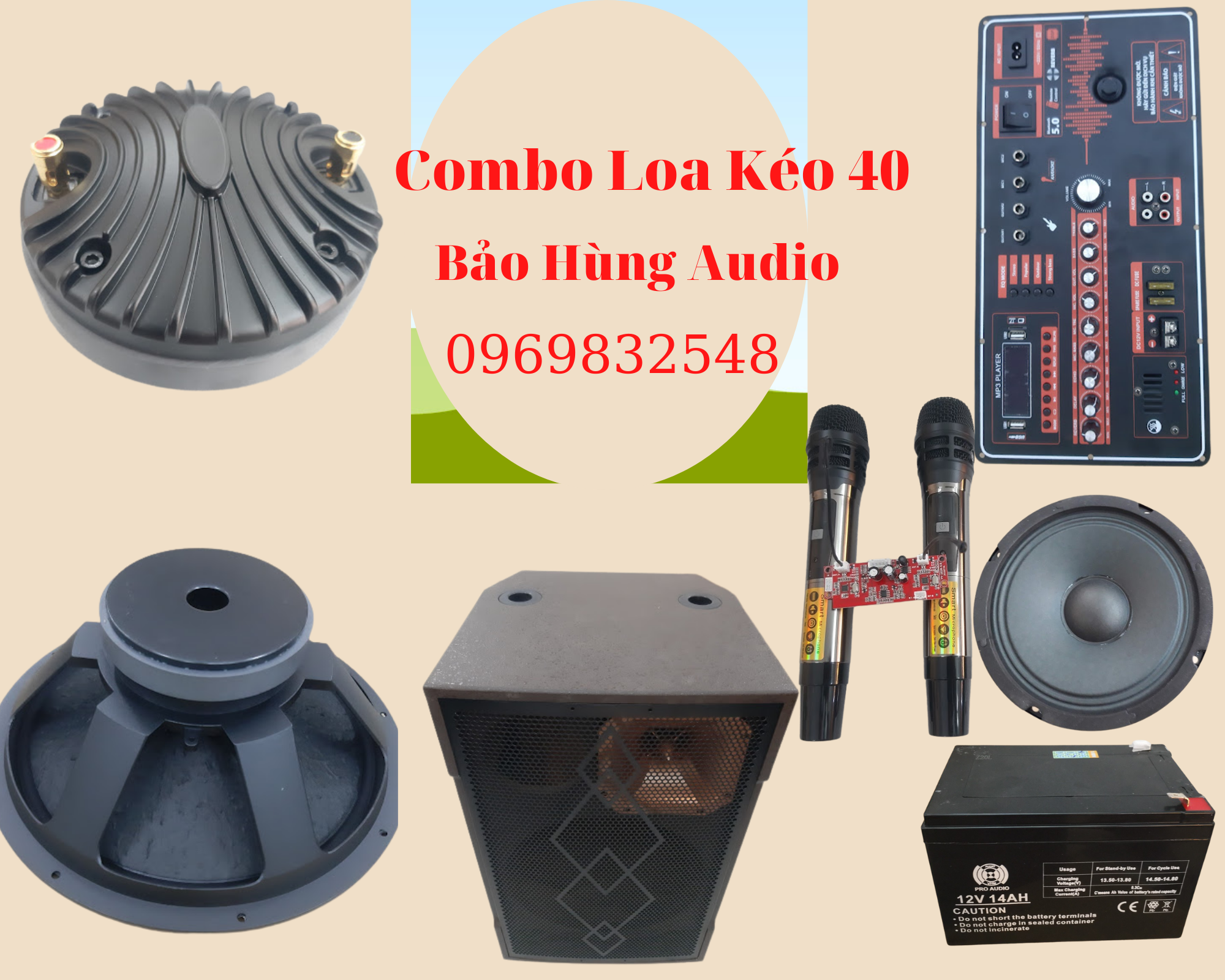 Combo đủ bộ loa kéo 40 đơn cao cấp